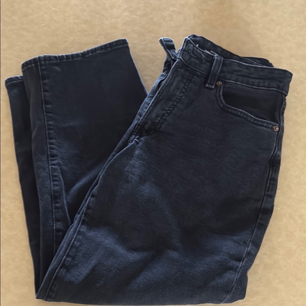 Old Navy Black Straight-Leg Jeans Smooth Finish